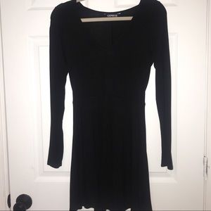 Black V-neck dress
